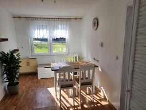 Χώρος καθιστικού στο Ferienwohnung Nähe Berlin