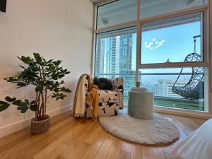 Zona de estar de Opulent Flat with Beach, Pool & Canal View in JBR