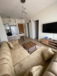 a living room with a couch and a flat screen tv at Classic Suite MS34 in Istanbul +26 photos