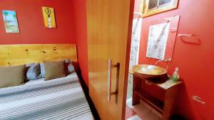 Cama ou camas em um quarto em Chalés Guigó-Cumuruxatiba, sossego e privacidade