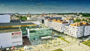 Výhľad na mesto Ostrava alebo výhľad na mesto priamo z apartmánu