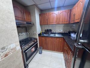 Kuchyň nebo kuchyňský kout v ubytování Sunrise Ajman sea view