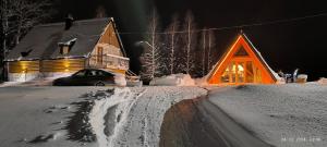 Mountain inn v zimě