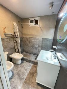 a bathroom with a toilet and a sink at Vacaciones2023 in Mar del Plata
