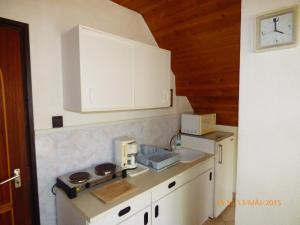 Kuchyň nebo kuchyňský kout v ubytování Fábián Apartman-ház