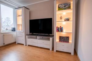 TV a/nebo společenská místnost v ubytování PrimeLoft Stadtblick - stilvoll & modern - Zentrum Braunlage - bis 5 Pers - mit Parkplatz