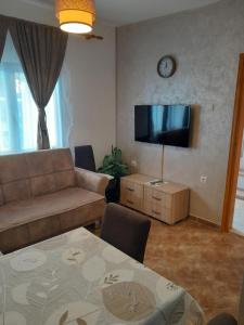 a living room with a couch and a flat screen tv at Apartment Jelaca in Herceg-Novi