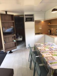 Η κουζίνα ή μικρή κουζίνα στο Mobilheim am Murner See - privater Badezuber & Grill