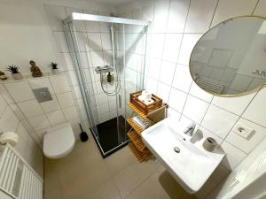 Koupelna v ubytování Natur-Apartment am Großen Arber Netflix WIFI