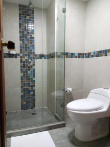 Koupelna v ubytování Hotel Santa Laura