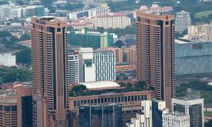 Nespecifikovaný výhled na destinaci Kuala Lumpur nebo výhled na město při pohledu z hostelu