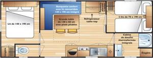 Kuchyň nebo kuchyňský kout v ubytování Camping des Templiers - Le Caylar