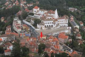 an aerial view of a town with buildings at Casa d Sintra in Sintra