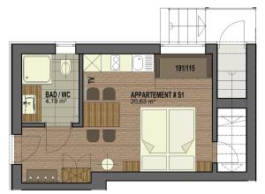 Planimetria di Appartements Stuhleckblick