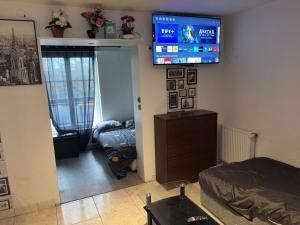 Televízia a/alebo spoločenská miestnosť v ubytovaní RESIDENCE Miranda