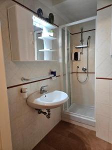 a bathroom with a sink and a shower at Raggio di Sole in Rome