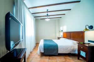 Televízia a/alebo spoločenská miestnosť v ubytovaní Hotel Tharsis