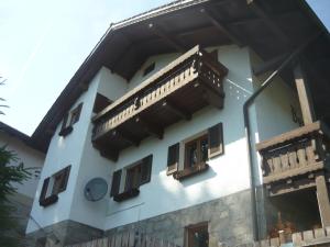 a building with balconies on the side of it at Berghaus Edelstein in Bodenmais in Bodenmais