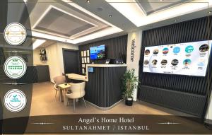 a lobby of a home hotel with a large screen at Angel's Home Hotel - Angel Group Hotels in Istanbul +123 photos