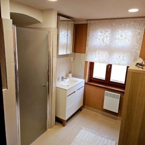 Kuchyň nebo kuchyňský kout v ubytování Apartment Salamander