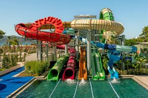 a water park with a bunch of water slides at Liberty Signa in Fethiye