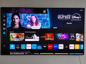 TV a/nebo společenská místnost v ubytování Studio vue mer roscoff et île de batz