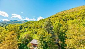 una vista aerea di una collina con una casa sopra di La casa di Sara a Limone Piemonte Altre 2 foto