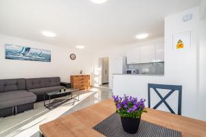 a living room with a couch and a table at Apartment ILUX-2 in Novigrad Dalmatia