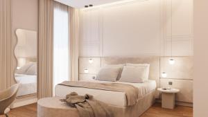 a bedroom with a large white bed and a window at 56 Orange Street Luxury Accommodation in Rome