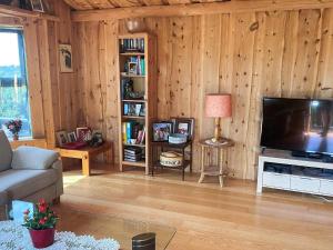 Μια τηλεόραση ή/και κέντρο ψυχαγωγίας στο 4 person holiday home in Kjerrgarden