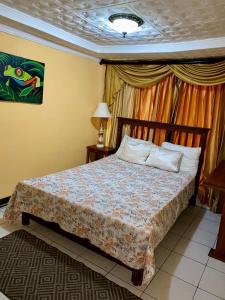 une chambre avec un lit dans une pièce dans l'établissement Casa Lupita Alajuela, à Alajuela 9 autres photos