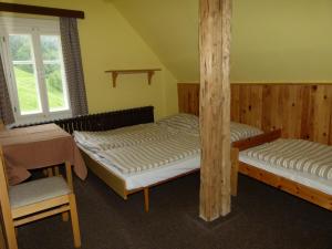 Tempat tidur dalam kamar di Chata Šohajka