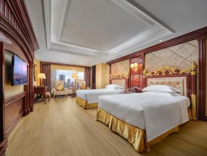 Voodi või voodid majutusasutuse Yueda Financial City International Hotel toas