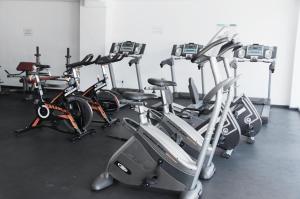 The fitness centre and/or fitness facilities at Hotel Puchet Ibiza