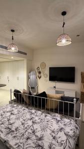 TV a/nebo společenská místnost v ubytování The Nest Elegant Residence Studio