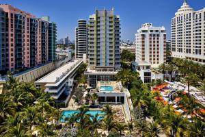 an aerial view of a city with tall buildings at Royal Palm South Beach Miami, a Tribute Portfolio Resort in Miami Beach
