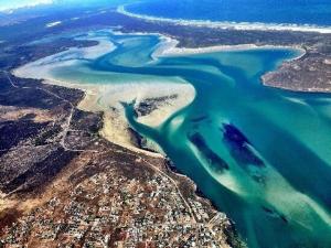 an aerial view of a body of water at Cozy Lounge - Visit Langebaan in Langebaan