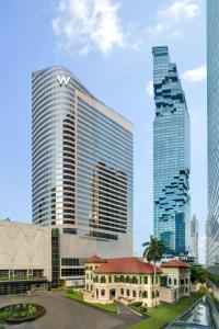 a view of a tall building in a city at W Bangkok Hotel in Bangkok