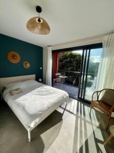 Ένα ή περισσότερα κρεβάτια σε δωμάτιο στο Spacious house for 8 people