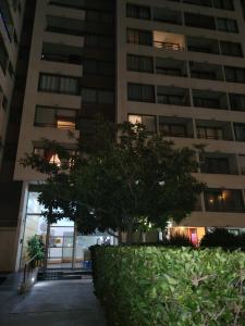 a tall building with a tree in front of it at 703 Departamento 15 minutos de Aeropuerto Maipu in Santiago