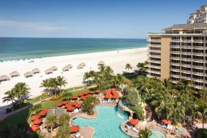 an aerial view of the beach at the paradiso resort at JW Marriott Marco Island Beach Resort in Marco Island