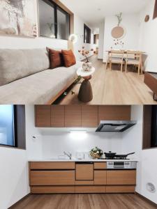 Dapur atau dapur kecil di 近上野 3层全新别墅 全新装修 3室1厅1浴室2卫生间 设施齐全 最大8人 Ueno 3 rooms 1dining room 1 bathrooms 2toilets Max 8P