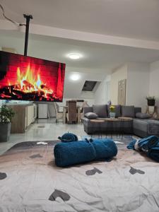 Ruang duduk di Doksim Luxury Apartments 201