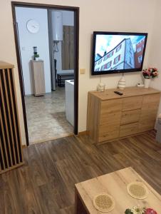 TV a/nebo společenská místnost v ubytování Apartmán u Váňů