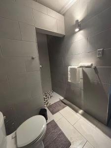 a bathroom with a toilet and a shower at Nettle Nest Accommodation in Polokwane