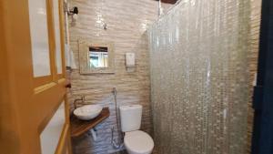 a bathroom with a toilet and a sink at Pousada Residência Balestra in Tiradentes +147 photos