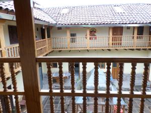a view from the balcony of a house at OkiDoki Cusco Hostal in Cusco