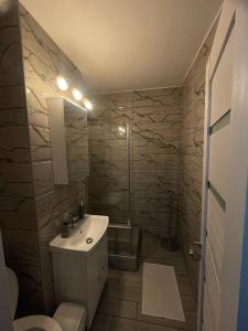 Koupelna v ubytování Apartament Bella