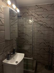 Koupelna v ubytování Apartament Bella