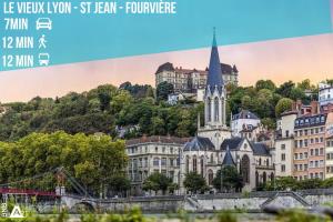 a picture of a building with a church at La Cabane Bellecour in Lyon